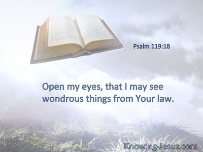 Open my eyes, that I may see wondrous things from Your law.